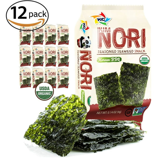 Organic Kimnori Seasoned Roasted Seaweed Snacks 4g X 12 Pack Net 1.69