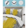 thumbnail image 4 of Quilts Twin-XL Size Bedding Set, Yellow Cement Gray Lightweight Quilted Comforter, Modern Abstract Art Yellow Soft Reversible Bedspread Coverlet with Pillow Covers for All Season, 68" x 98", 4 of 7