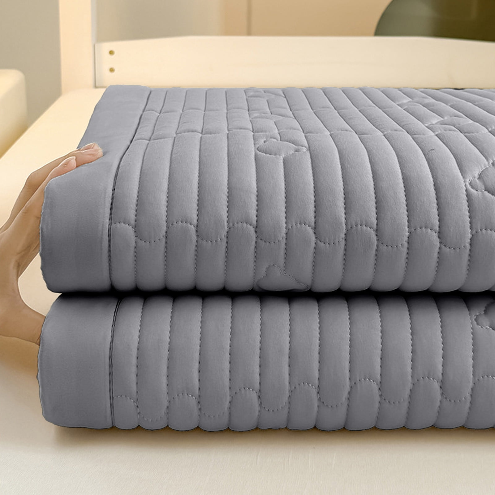 Bxaolu Twin Size Mattress for Bed, Floor Mattress, 1" Thicken Tatami Mat Sleeping Pad Foldable Roll Up Mat Dormitory Pad Floor Lounger Pillow Bed, Dark Gray
