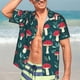 thumbnail image 5 of Camisas de manga corta con botones para hombre Camisa hawaiana con estampado de hongos brillantes para playa Camisas hawaianas con estampado floral para mujer, 5 of 5