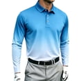 thumbnail image 3 of Bovxnpu Mens Long Sleeve Shirts Button Tee Dress Golf Shirt Gradient Button Down Shirt Casual Collared Tops, 3 of 6