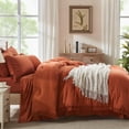 thumbnail image 5 of Andency Burnt Orange Comforter Sets King, 7 Pieces Terracotta Bed in a Bag Fall Bedding Comforter Sets for King Bed, Soft Fluffy Boho Tassel Rust Bed Set with Comforter, Sheets, Pillowcases & Shams, 5 of 9