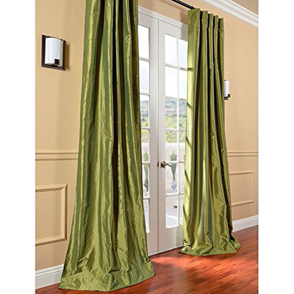 Fern Faux Silk Taffeta Single Panel Curtain, 50 X 96