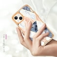 thumbnail image 2 of Allytech Marble Case for Apple iPhone 15 5G 6.1 inch, Hybrid Hard PC Soft TPU Rubber Three Layer Rugged Heavy Duty Shockproof Drop Protection Women Girl Cover for iPhone 15, White Grid Marble, 2 of 7