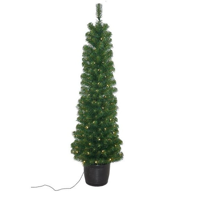 Kurt S. Adler TR3239 5 ft. Pre-Lit Potted Tree with 100-Light Warm White LED Bulbs