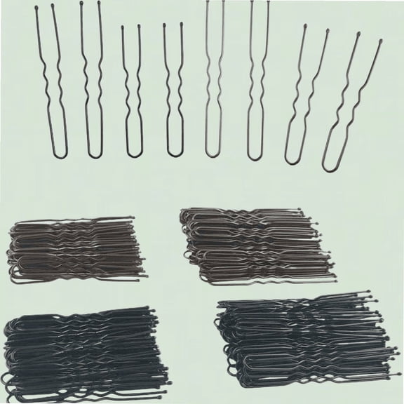 200Pcs U Shaped Hair Pins Bun Hair Pins with Storage Box by , Assorted Size 5cm/ 6cm, Brown and Black