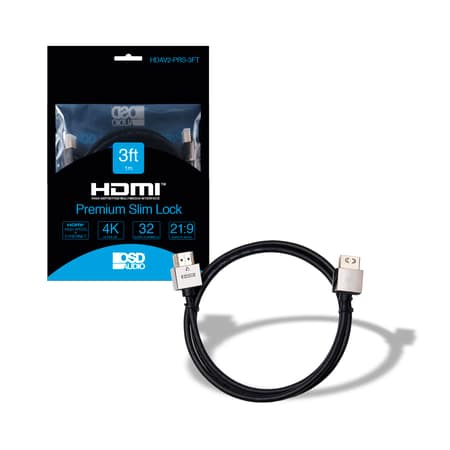 HDAV2-PRS-3FT Premium Slim High Speed 4K HDMI Cable, OSD Audio