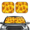 thumbnail image 2 of Daiia 3D Sunflowers 2PCS Car Windshield Sun Shade, Foldable Sun Shield for Car Front Window, Auto Sun Blocker Visor Protector Universal for Truck SUV Pickup-Large, 2 of 7