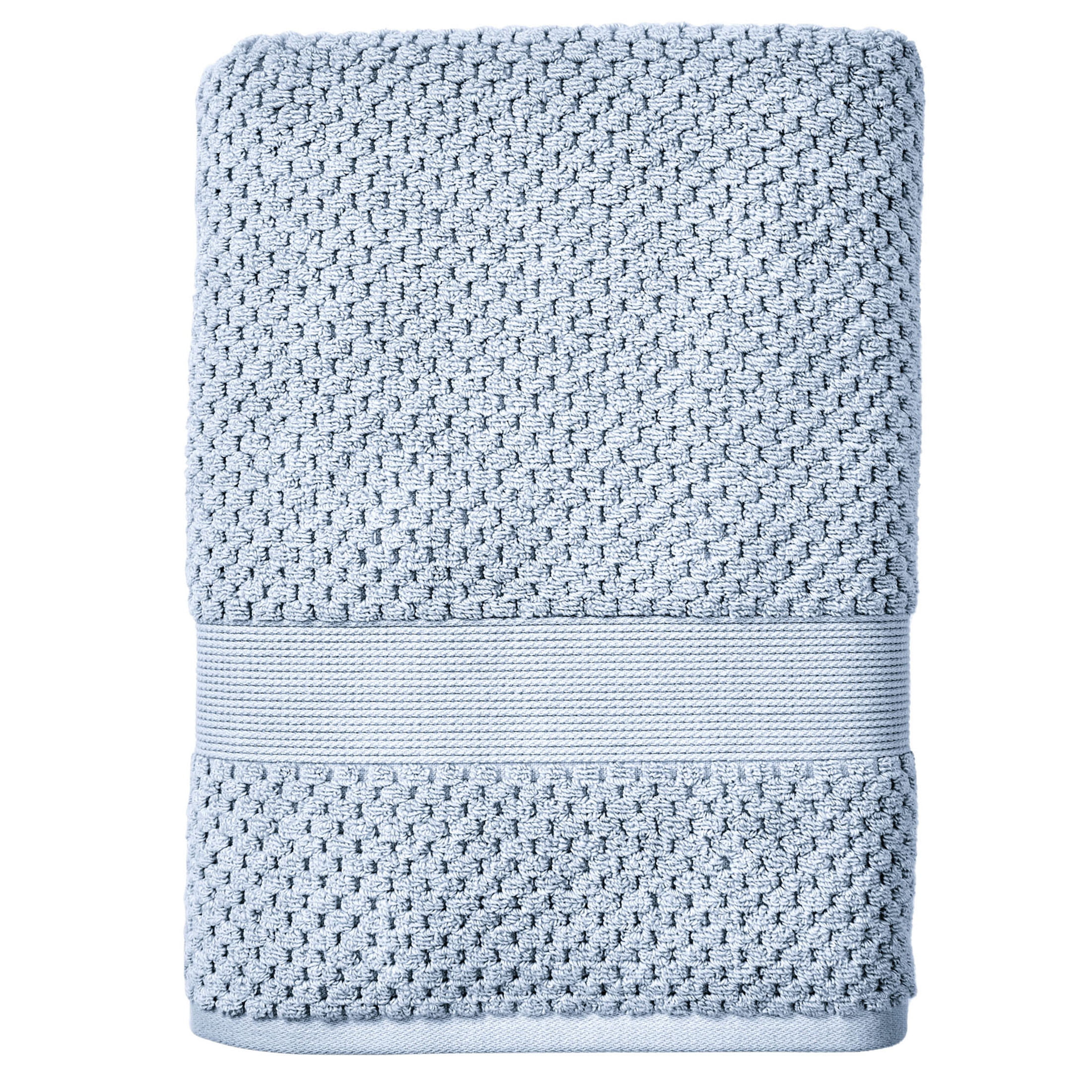 Better Homes & Gardens Signature Soft Cotton Popcorn Textured 6 Piece Bath Towel Set,Blue Water