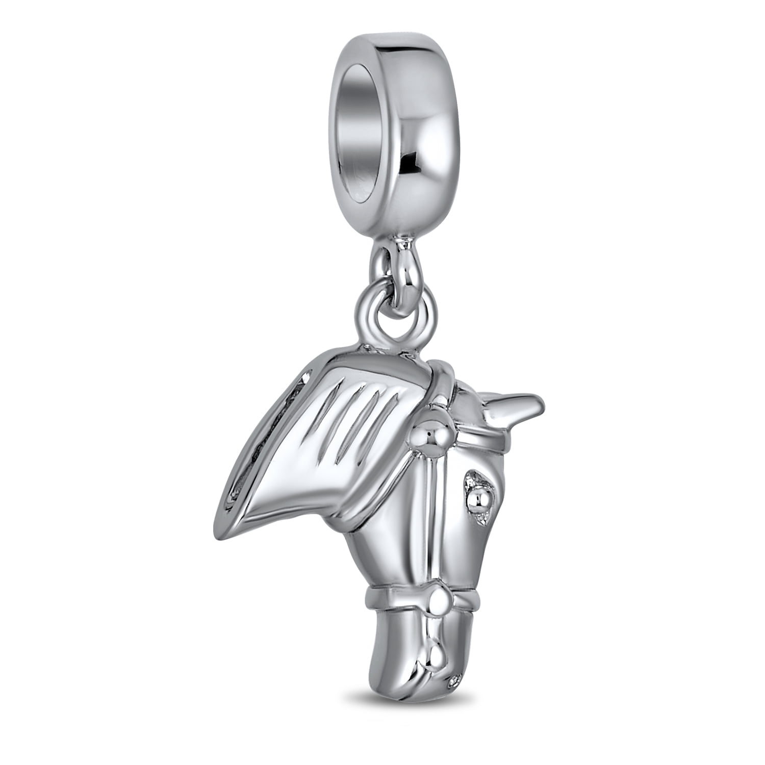 Bling Jewelry Womens Equestrian Horse Dangle Charm Bead Sterling