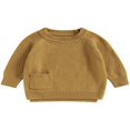 thumbnail image 1 of Baby Girl Boy Knit Pullover Sweater Fall Winter Warm Sweatshirt Tops with Pocket, 1 of 6