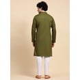 thumbnail image 5 of SKAVIJ Kurta Pajama Set for Men Cotton 2 Piece Top Bottom Traditional Indian Dress Olive Green M, 5 of 7