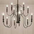 thumbnail image 3 of 52472BK Kichler Lighting Karthe - 12 Light 2-Tier Chandelier In Homestead Style-29.75 Inches Tall and 42 Inches Wide-Black Finish    -Traditional, 3 of 11