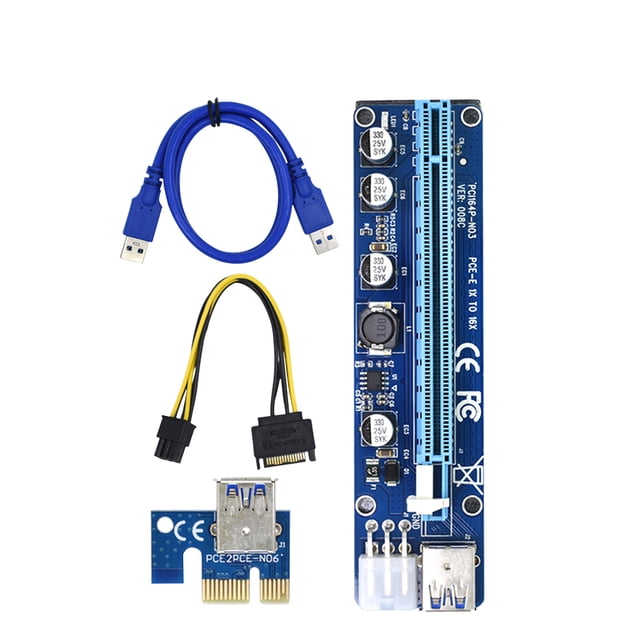 kurtrusly PCI-E Riser Board 1x to 16x Adapter Extender Card GPU Graphic Card Extender Board for 1Set