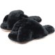 thumbnail image 1 of Pantuflas de piel para mujer, chanclas, punta abierta, acogedora casa, sandalias de espuma viscoelástica, toboganes, suaves, planas, cómodas, antideslizantes, Spa, interior y exterior, sin cordones Ormromra XMWJ100-2, 1 of 6