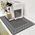 thumbnail image 3 of Dish Drying Mat Super Absorbent Drying Mat Coffee Mat with Non-slip Rubber Backed Large Dish Drying Mats for Kitchen Counter Easy Clean, Grey 15"x19", 3 of 6