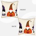 thumbnail image 3 of Haiem Halloween Gnomes1 Print Velvet Soft Solid Decorative Square Throw Pillow Covers Set with Elegant Piping Christmas Cushion Case for Sofa Bedroom Car-18"x18", 3 of 8