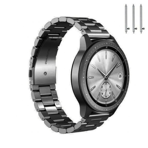 FIEWESEY Stainless Steel Band Compatible with Samsung Galaxy Watch 4 Band 44mm/40mm,Galaxy Watch 4 Classic Band 46mm/42mm,Galaxy Watch 3 Band 41mm,Galaxy Watch Active1&2Band Replacement-Black