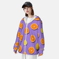 thumbnail image 3 of Lsque Yellow Lemon And Orange Pattern UPF 50+ Lightweight Sun Protection Men's Women's Long Sleeve Shirt, Hoodie Performance -Small, 3 of 7