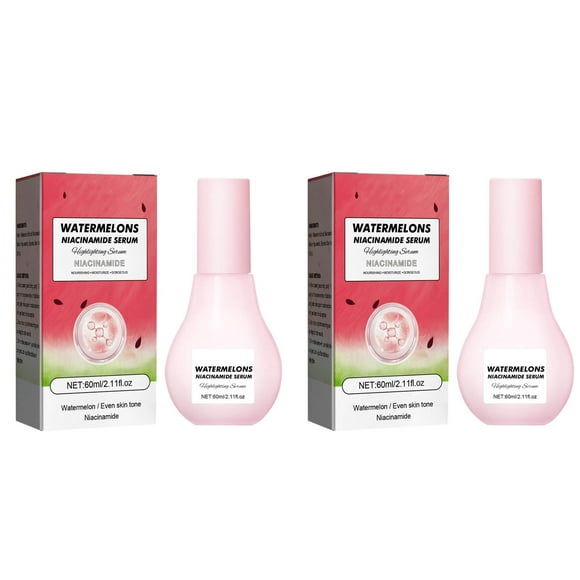 JENIKR Watermelon Glow Dew Drops Watermelon Hydrating with Brighten Moisturizing Lightweight Watermelon 60Ml 2Pcs Essence Pink