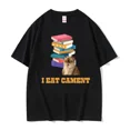 thumbnail image 5 of Camiseta divertida con meme "I Eat Cement Cursed Cat" para hombre y mujer, camisetas de manga corta con humor a la moda, camisetas de algodón de alta calidad para hombre, 5 of 5