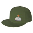 thumbnail image 1 of DouZhe Flat Brim Cap Snapback Hat, Game Joystick Controller Prints Adjustable Green Adult Baseball Cap, 1 of 6