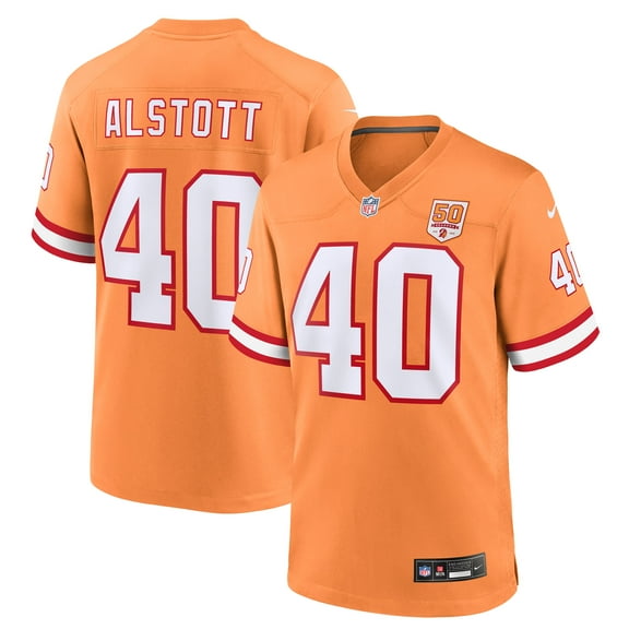 Men's Nike Mike Alstott Creamsicle Tampa Bay Buccaneers 50th Season Game Jersey