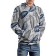 thumbnail image 4 of Navy Blue Grey Leaf Oversized Hoodies for Women Pullover Womens Clothes with Pocket Mens Ultimate Pullover Hoodie Sweatshirt S-6XL, 4 of 8