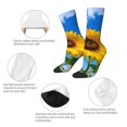thumbnail image 4 of Bingfone Blue Sky Sunflower Print Compression Socks for Women and Men Long Socks for Running Athletic Cycling Nurse, 4 of 6