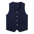 thumbnail image 2 of Rswnyirn Kid Girls Boys Irregular Hem Volunteer Vest Volunteers Activity Waistcoat Navy Blue 5-6, 2 of 3