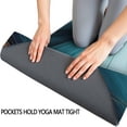 thumbnail image 3 of Blue and Gold Marble Shimmer Waves Pattern Hot Yoga Mat Towel Non Slip for Hot Yoga - Quick-Drying Yoga Mat Cover with 4 Corner Pockets with Travel Bag - Hot Yoga Towel Non Slip 74"x26", 3 of 6
