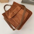 thumbnail image 4 of Vjnyvs Corduroy Shoulder Bag Women Vintage Shopping Bags Zipper Bookbag Handbags Casual Tote With Outside Pocket, 4 of 4