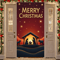 thumbnail image 2 of Decorative Design Merry Christmas Banner Nativity Scene Backdrop Polyester Material Star Nativity Banner for Christmas Party Religious Celebration Indoor Decoration, 2 of 9