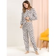 thumbnail image 3 of Pijama De Franela Lindo Impreso Manga Larga Top Y Pantalones Para Dormir Ropa De Dormir Suave Conjuntos Invierno Para Mujeres Leopardo S Unique Bargains Pijama, 3 of 6