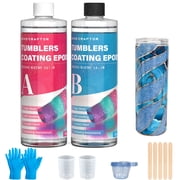 Bond Craftor 32oz Tumbler Coating Epoxy Resin Kit, Crystal Clear Fast Cure Formula, UV Resistant & Low Odor, Easy 1:1 Mix for Cups and Mugs