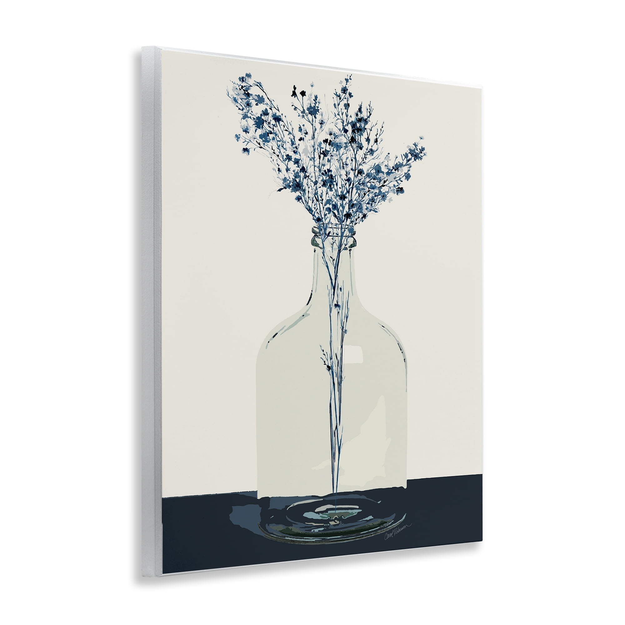 Stupell Industries Wildflowers in Glass Vase Plants & Flowers Painting Unframed Art Print Wall Art, 11 x 14