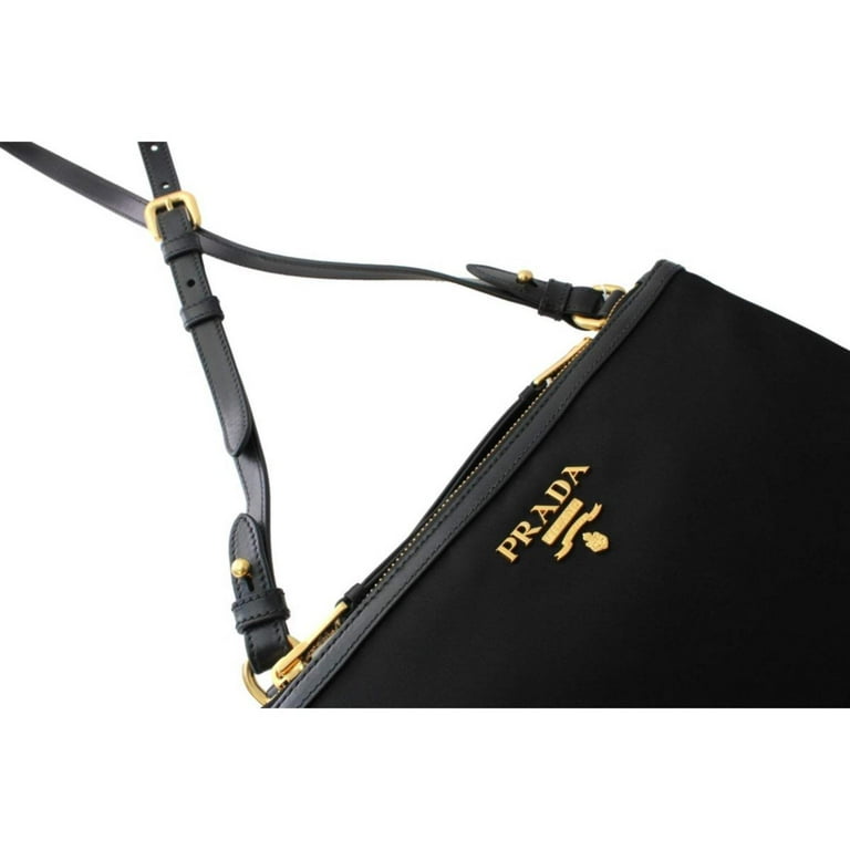 New Prada Logo Tessuto Nylon Soft Calf Trim Black Crossbody New Prada Logo Tessuto Nylon Soft Calf Trim Black Crossbody