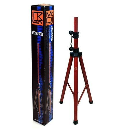 MR DJ SS350R Speaker Stand Universal Red Heavy Duty Folding Tripod PRO PA DJ Home On Stage Speaker Stand Mount Holder