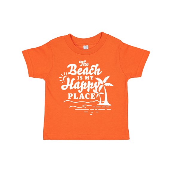 Inktastic The Beach is My Happy Place with Palm Trees Boys or Girls Toddler T-Shirt