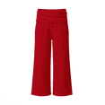 thumbnail image 2 of XXWXYD Girls Fold Over Yoga Pants Y2K Wide Leg Flared Leggings Foldover Low Waist Stretch Bell Bottoms Kids Cute Flowy Bootcut Pants Children's Girl Casual Pants, 2 of 3
