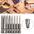 thumbnail image 3 of 8Pcs 50Mm 1/4 Hex Shank Magnetic Five-Point Torx Screwdriver Bits Set T8-T40, 3 of 10