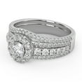 thumbnail image 3 of AFFY Halo Solitaire Cluster Bridal Set Ring for Women, IGI Certified 1.00 Carat (Ctw) Lab Grown Diamond Engagement Wedding Ring 14K Solid White Gold F-G, VS-SI Quality Ring Size-10, 3 of 6