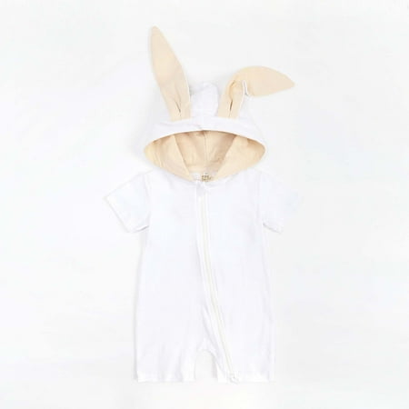 

Sodopo Baby Pajamas Toddler Newborn Baby Rabbit Ears Hooded Short-sleeved Shorts Romper Jumpsuit Boy Girl Pajamas Bodysuit Toddler Jacket