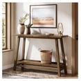 thumbnail image 7 of 41.3" Farmhouse Console Table, Solid Wood Entryway Table with Storage Shelf, 2 Tiers of Narrow Behind Couch Sofa Furniture for Living Room, Hallway, Foyer, Easy Assembly, Brown, 7 of 7