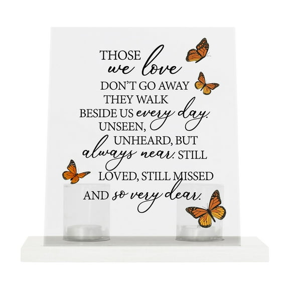 LifeSong Milestones Memorial Acrylic Sign with Wooden Base and Votive Candle Holder - Those We Love