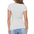 thumbnail image 5 of WHEANG Deep V Neck T Shirts for Women Breathable Womens Summer Tops Comfort Ribbed Knit T Shirt Slim Fit Short Sleeve Daily Wear Casual T Shirts White Size S 2026 Sales Under $3, 5 of 5