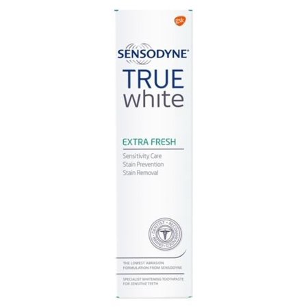 - Sensodyne Sensitive Teeth Whitening, True White Extra Fresh, Sensitivity Toothpaste, 3 ounce