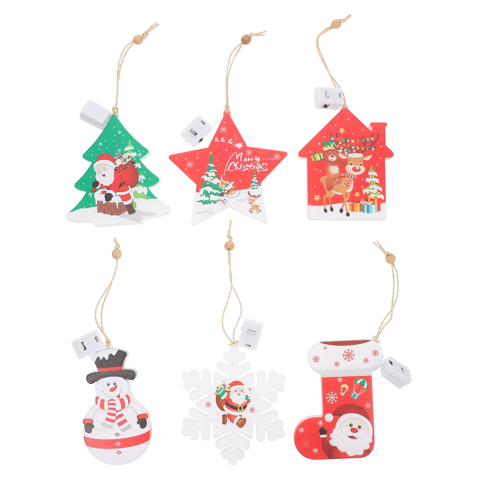 6Pcs Christmas Light Decors Xmas Tree Decorations Christmas Decor
