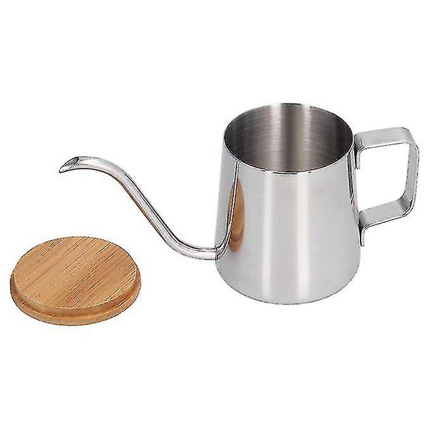 Cafetera de acero inoxidable, tetera para café vertido sobre la tetera