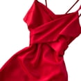 thumbnail image 3 of YM YOUMU Women Sleeveless Crisscross V Neck Backless Satin Dress Tie Up Waist Spaghetti Strap Summer Dress for Cocktail Party, 3 of 3